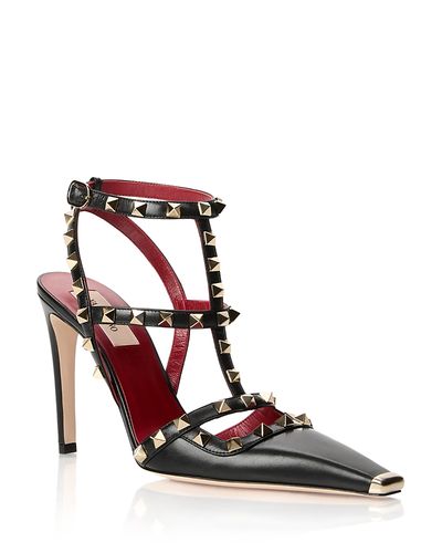 Valentino Garavani Valentino Garavani Women's Studded Leather Ankle Strap Pumps