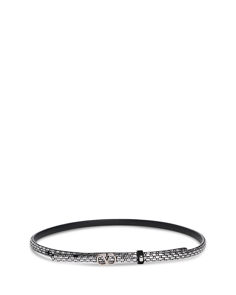 Valentino Garavani Valentino Garavani Women's VLogo Embellished Leather Belt
