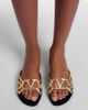 Valentino Garavani Valentino Garavani Wonderweb VLogo metallic leather slides - 2