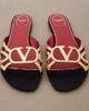 Valentino Garavani Valentino Garavani Wonderweb VLogo metallic leather slides - 6