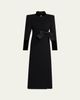 Valentino Garavani Velvet Bow Double-Breasted Wool-Cashmere Long Coat - 1