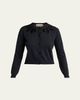 Valentino Garavani Velvet Bow Wool Crewneck Cardigan - 1