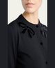 Valentino Garavani Velvet Bow Wool Crewneck Cardigan - 5