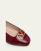 Valentino Garavani VLogo Croc-Embossed Leather Ballerina Flats - 5