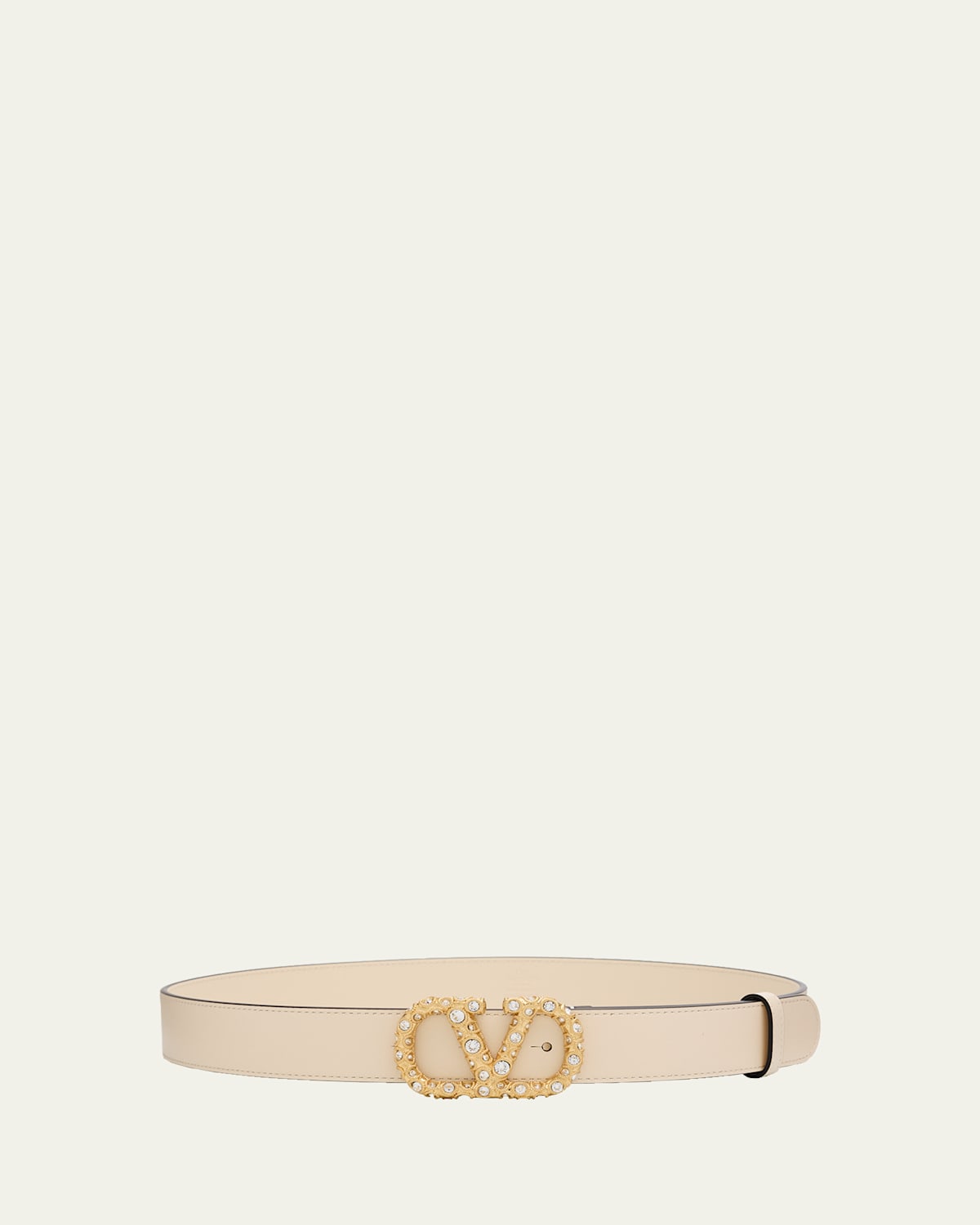 Valentino Garavani VLogo Signature Belt In Shiny Calfskin with Crystals