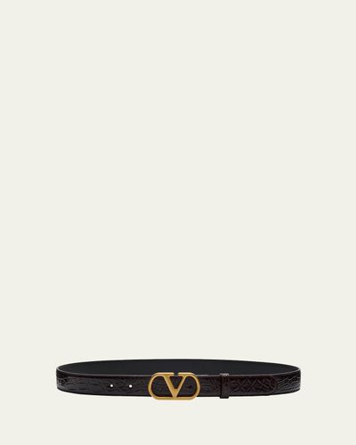 Valentino Garavani VLogo Signature Crocodile Belt, 30mm