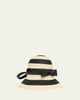 Valentino Garavani VLogo Signature Straw Cloche Hat - 1