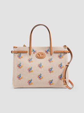 Valentino Garavani Women's Antibes Top Handle Bag in Embroidered Canvas