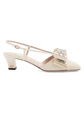 Valentino Garavani Women's Bowow Slingback 45MM Pumps in Kidskin with Mirrors and Crystals