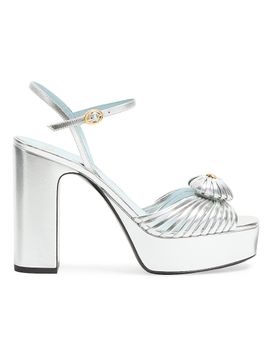 Valentino Garavani Women's Coeur Royal 115MM Platform Sandals in Laminated Nappa