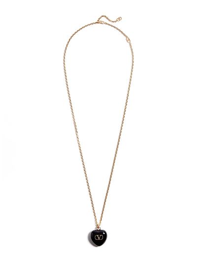 Valentino Garavani Women's Coeur Royal Necklace in Metal and Enamel