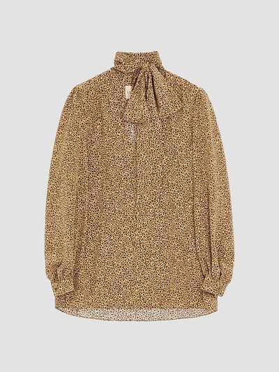 Valentino Garavani Women's Crepe De Chine Shirt with Micromacula Print