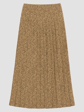 Valentino Garavani Women's Crepe De Chine Skirt with Fauve Eclat Micromacula Print