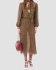 Valentino Garavani Women's Creponne Lamé Dress With Embroidered Fauve Eclat Print - 2
