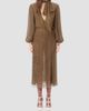 Valentino Garavani Women's Creponne Lamé Dress With Embroidered Fauve Eclat Print - 3