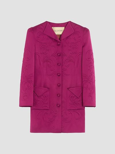 Valentino Garavani Women's Embroidered Satin Cady Caban Jacket