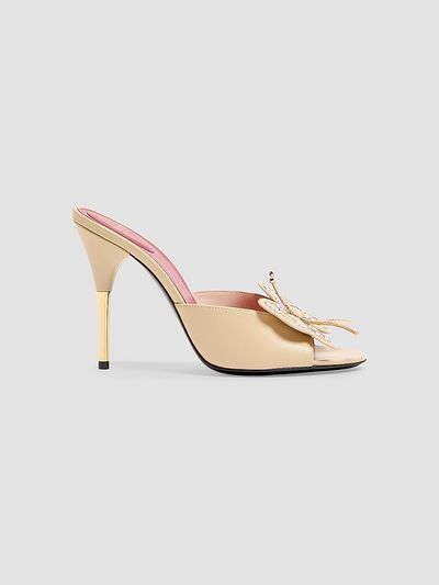 Valentino Garavani Women's Flutterby 150MM Kidskin Slide Sandals with Butterfly Detail