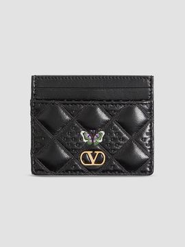 Valentino Garavani Women's Flutterby Cardholder in Shiny Nappa Leather