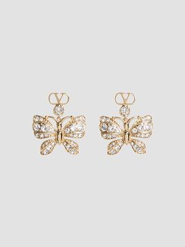 Valentino Garavani Women's Flutterby Earrings in Metal and Swarovski Crystals