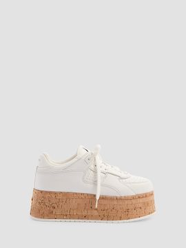 Valentino Garavani Women's Freedots XL Calfskin and Cork Sneakers