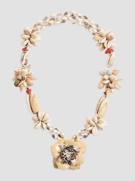 Valentino Garavani Women's Jardin Aquatique Necklace in Metal, Enamel, Fabric, Shells, Coral and Natural Pearls