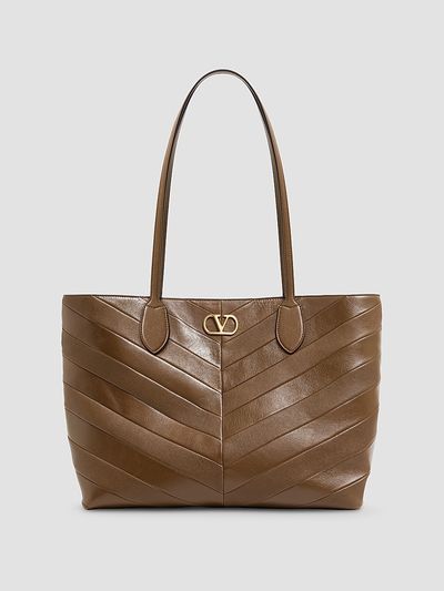 Valentino Garavani Women's Jean Medium Shopping Bag in Nappa with Chevron Motif