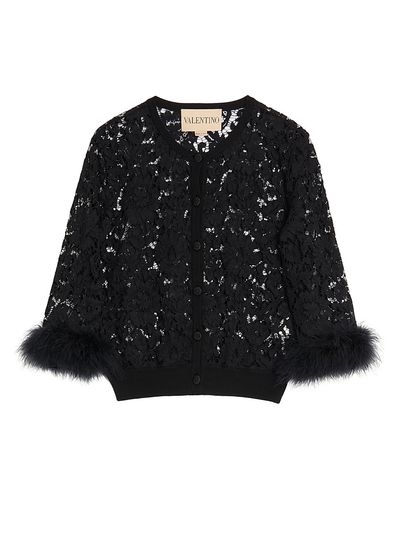 Valentino Garavani Women's Lace and Cotton Cardigan
