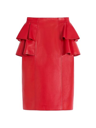 Valentino Garavani Women's Leather Midi Skirt