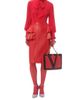 Valentino Garavani Women's Leather Midi Skirt - 6