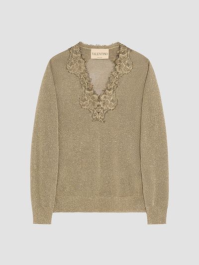 Valentino Garavani Women's Lurex Jumper with Lace