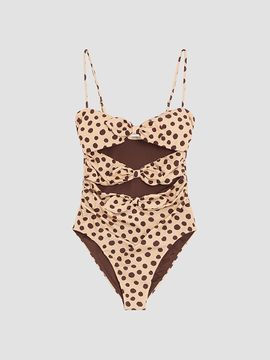 Valentino Garavani Women's Lycra One-Piece Swimsuit in Plus De Pois Dalmata Polka Dot