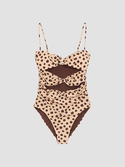 Valentino Garavani Women's Lycra One-Piece Swimsuit in Plus De Pois Dalmata Polka Dot