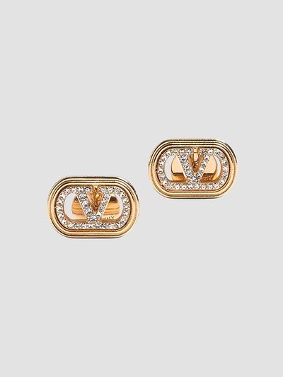Valentino Garavani Women's Ovalette Earrings in Metal and Swarovski Crystals