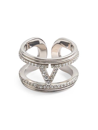 Valentino Garavani Women's Ovalette Metal and Swarovski Crystal Ring