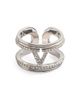 Valentino Garavani Women's Ovalette Metal and Swarovski Crystal Ring - 6