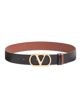 Valentino Garavani Women's Reversible VLogo Signature Belt in Glossy Calfskin