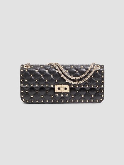 Valentino Garavani Women's Rock Stud Spike Medium Shoulder Bag in Kidskin