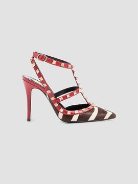 Valentino Garavani Women's Rockstud 100MM Pumps in Pony-Effect Calfskin