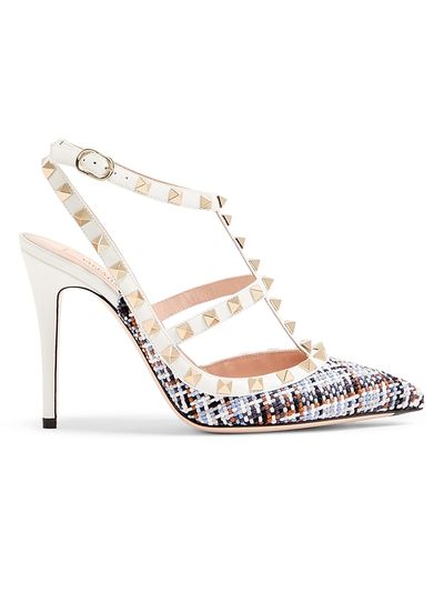 Valentino Garavani Women's Rockstud 100MM Pumps in Woven Fabric