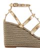 Valentino Garavani Women's Rockstud Laminated 95MM Nappa Wedge Sandals - 6