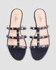 Valentino Garavani Women's Rockstud Slide Sandals in Laminated Nappa with Cabochon - 4