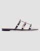 Valentino Garavani Women's Rockstud Slide Sandals in Laminated Nappa with Cabochon - 8