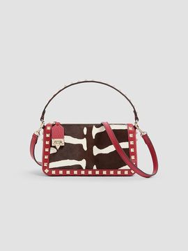 Valentino Garavani Women's Rockstud Small Crossbody Bag in Pony-Effect Calfskin Leather