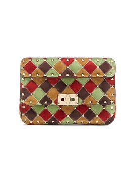 Valentino Garavani Women's Rockstud Spike Small Patchwork Suede Shoulder Bag