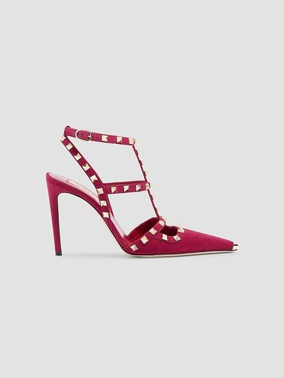 Valentino Garavani Women's Rockstud Suede 100MM Pumps