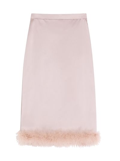 Valentino Garavani Women's Satin Skirt with Feathers