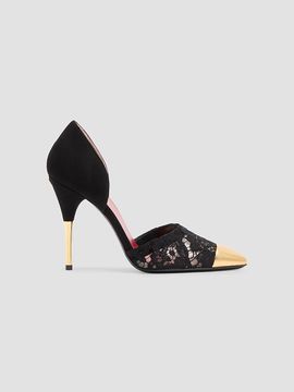 Valentino Garavani Women's Sinead Suede and Lace 105MM Pumps