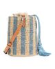 Valentino Garavani Women's Small Bucket Bag in Striped Raffia - 5