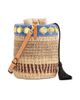 Valentino Garavani Women's Small Embroidered Bucket Bag in Raffia - 4