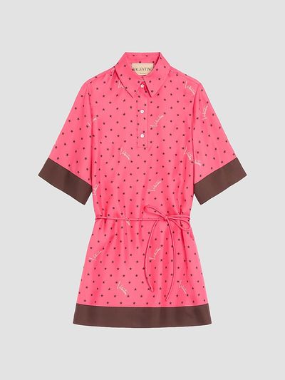 Valentino Garavani Women's Starry Signature Chemisier Dress in Stelline Twill